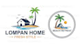 create custom beach logo summer mascot or tropical resort badge