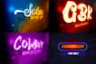 design neon logo or neon text effect, or neon icons