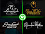do handwritten signature, photography watermark, and calligraphy logo