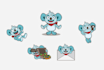 create cute character, cartoon vector