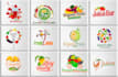create a creative vegetable, fruit and juice logo