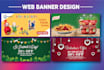 design amazing professional web banner, header, ads, cover