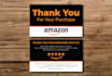design amazon thank you card, product insert, package insert