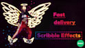 create neon scribble dance animation