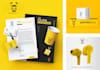 create flat minimal logo with brand guide or brand identity