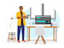create modern flat illustrations for website and apps