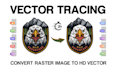 manually vector tracing, redraw, covert jpg to vector