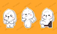 create cute animals sticker design, and cartoon character