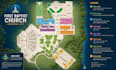 design branded campus arena maps for schools, parks, universities and events