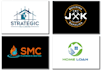 design real estate mortgage plumbing and construction logo