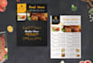 food restaurant business card, food menu, restaurant menu design