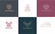 do luxury minimalist line art geometric polygonal animal logo for your business