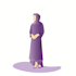 design a flat illustration of islamic character in vector