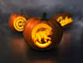create an image of a pumpkin carved with your logo, business, or family name