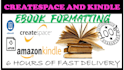 ebook createspace kindle novel and book and pdf formatting