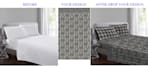 replace bedsheet design on a modern bedroom