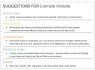 give you suggestions to improve your website