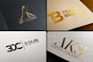 do minimal monogram initials text logo design