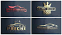 create luxury 2d,3d auto detailing and car wash logo