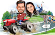 make an awesome couple caricature, wedding group caricature