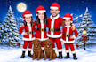 draw a family christmas caricature for your holiday gift