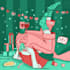 create a holiday party poster illustration