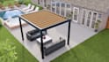 design landscape, terrace, backyard, pool, and patio