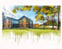 create digital watercolor house and building illustrations