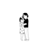 create a cute couple illustration for you