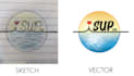 convert sketch to vector illustration, redraw logo or images