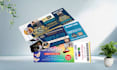 design raffle ticket, event ticket, movie ticket, boarding pass with faster