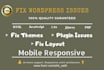 fix any wordpress, php, html, css, jquery, react, js issues
