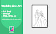 custom line art, stencil style or outline art