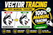 convert, redraw or vectorize your logo or image to vector with manual tracing