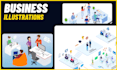 create vector isometric illustration for website and app