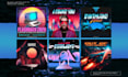 create 80s retro, synthwave cover art