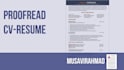 revise, proofread, and rewrite cv, resume, and cover letter