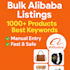 do SEO optimized product listing on alibaba bulk cheap rate postings