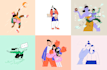 draw vectorised, modern, flat illustrations