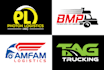do creative transportation freight logistics trucking logo