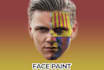 make your face covered with text, image, texture, anything