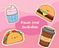 draw cute puns, kawaii doodles stickers illustration