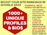 boost rankings w 1500 white hat profile links all unique genuine sites