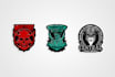 illustration stickers, hand drawn designs for printing
