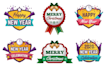 design christmas and happy new year logo