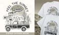 design vintage off road overland illustration for clothing brand
