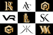 design futuristic luxury, monogram, text, initial letter logo