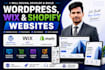 design develop wordpress wix and shopify websites