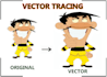 do vector tracing or vectorize your raster logo and tattoo stencil