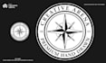 create detailed black and white hand drawn line art logo